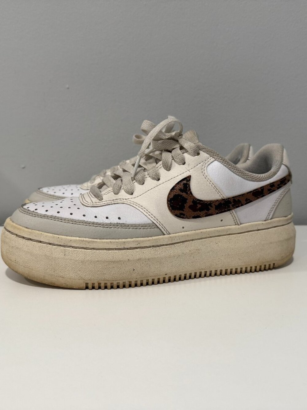 Nike Court Vision Alta White/Archaeo Brown/Bone Womens Sneakers Size 9